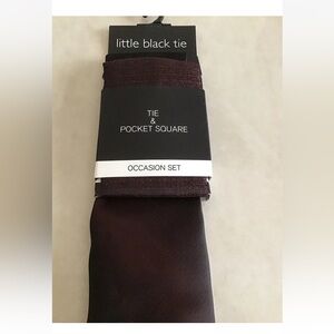 Little Black Tie - Dark Red Tie & Pocket Square Occasion Set. New with Tags